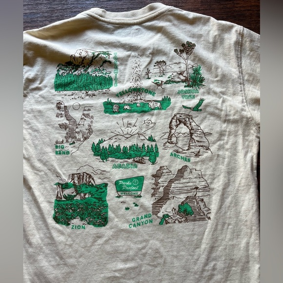 Men's Parks Project T-Shirt Yellow Nature S Vanlife Camp Desert USA BOHO Climb - Picture 8 of 12